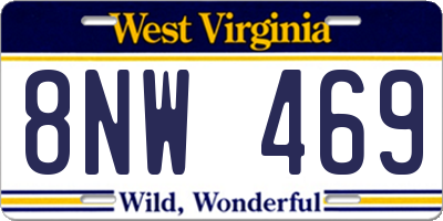 WV license plate 8NW469