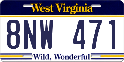 WV license plate 8NW471