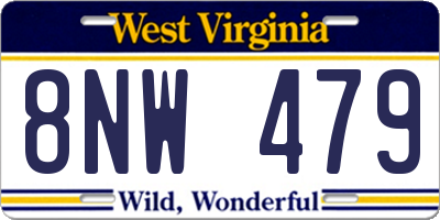 WV license plate 8NW479
