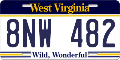 WV license plate 8NW482