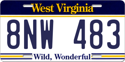 WV license plate 8NW483