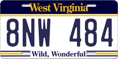 WV license plate 8NW484