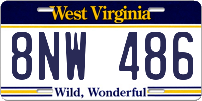 WV license plate 8NW486