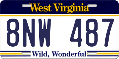 WV license plate 8NW487