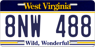 WV license plate 8NW488