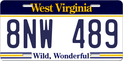 WV license plate 8NW489