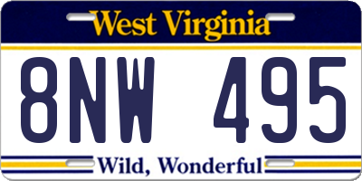 WV license plate 8NW495
