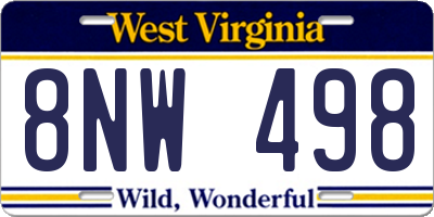 WV license plate 8NW498