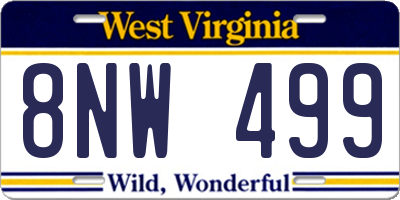 WV license plate 8NW499