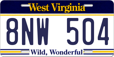 WV license plate 8NW504