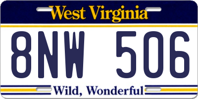 WV license plate 8NW506