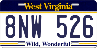 WV license plate 8NW526