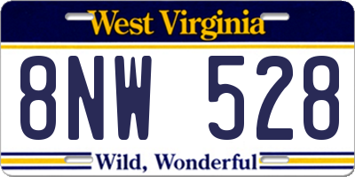 WV license plate 8NW528
