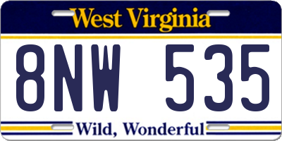 WV license plate 8NW535