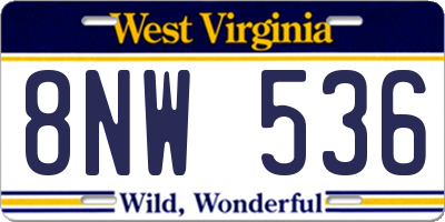 WV license plate 8NW536