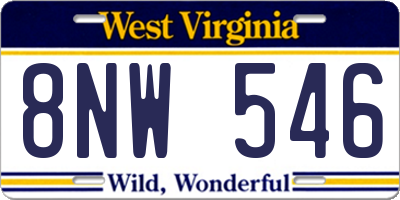 WV license plate 8NW546