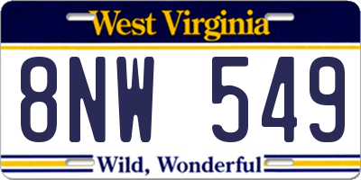 WV license plate 8NW549