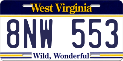 WV license plate 8NW553