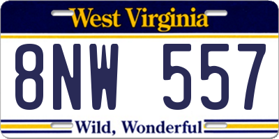 WV license plate 8NW557