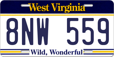WV license plate 8NW559