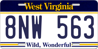 WV license plate 8NW563