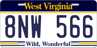 WV license plate 8NW566