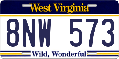 WV license plate 8NW573