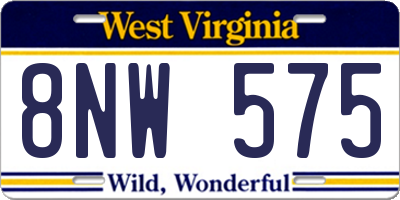 WV license plate 8NW575