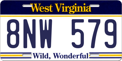 WV license plate 8NW579