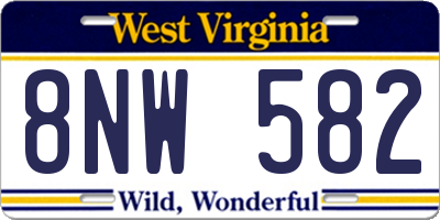 WV license plate 8NW582