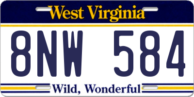 WV license plate 8NW584