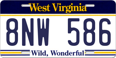 WV license plate 8NW586