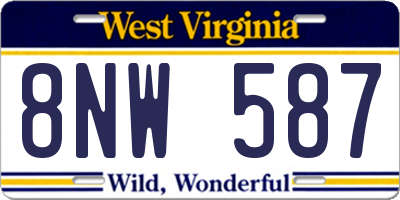 WV license plate 8NW587