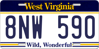 WV license plate 8NW590