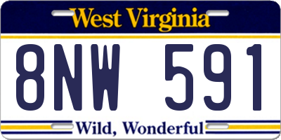 WV license plate 8NW591