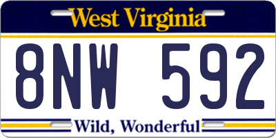 WV license plate 8NW592