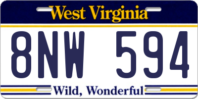 WV license plate 8NW594