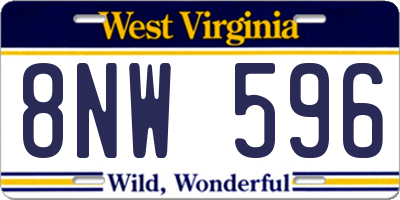 WV license plate 8NW596