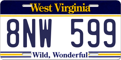 WV license plate 8NW599