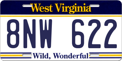 WV license plate 8NW622