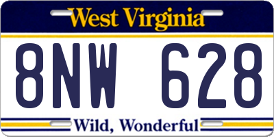 WV license plate 8NW628