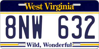 WV license plate 8NW632