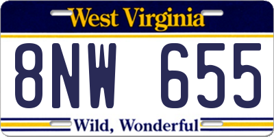 WV license plate 8NW655