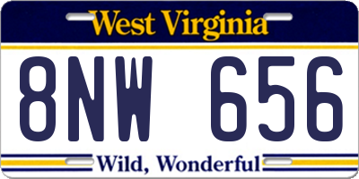 WV license plate 8NW656