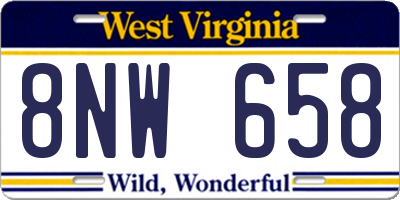 WV license plate 8NW658