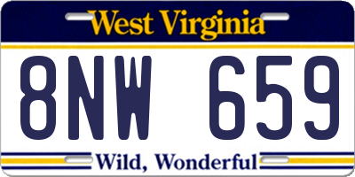 WV license plate 8NW659