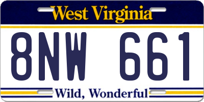 WV license plate 8NW661
