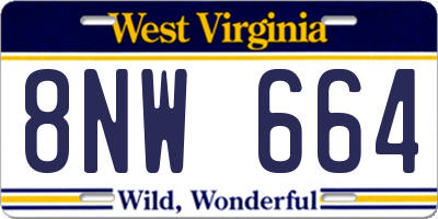 WV license plate 8NW664