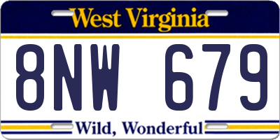 WV license plate 8NW679