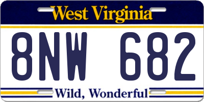 WV license plate 8NW682